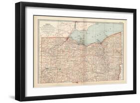 Map of Ohio, Northern Part. United States-Encyclopaedia Britannica-Framed Art Print