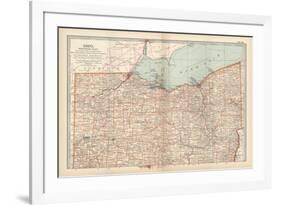 Map of Ohio, Northern Part. United States-Encyclopaedia Britannica-Framed Premium Giclee Print