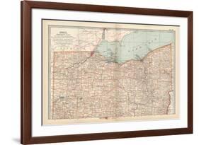 Map of Ohio, Northern Part. United States-Encyclopaedia Britannica-Framed Premium Giclee Print