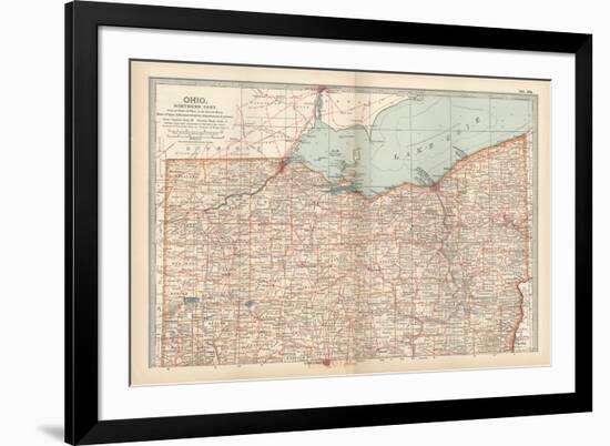 Map of Ohio, Northern Part. United States-Encyclopaedia Britannica-Framed Premium Giclee Print