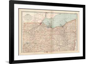 Map of Ohio, Northern Part. United States-Encyclopaedia Britannica-Framed Premium Giclee Print