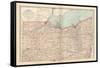 Map of Ohio, Northern Part. United States-Encyclopaedia Britannica-Framed Stretched Canvas