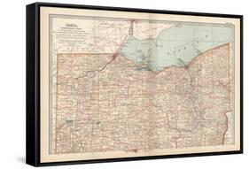 Map of Ohio, Northern Part. United States-Encyclopaedia Britannica-Framed Stretched Canvas