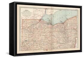 Map of Ohio, Northern Part. United States-Encyclopaedia Britannica-Framed Stretched Canvas