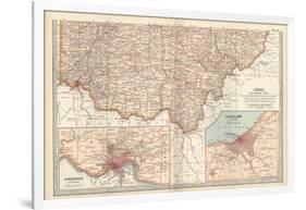 Map of Ohio, Southern Part. United States. Inset Maps of Cincinnati and Cleveland-Encyclopaedia Britannica-Framed Art Print