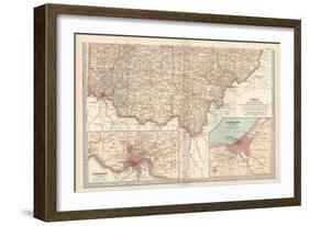 Map of Ohio, Southern Part. United States. Inset Maps of Cincinnati and Cleveland-Encyclopaedia Britannica-Framed Art Print