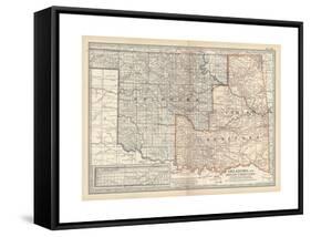 Map of Oklahoma and Indian Territory. United States-Encyclopaedia Britannica-Framed Stretched Canvas