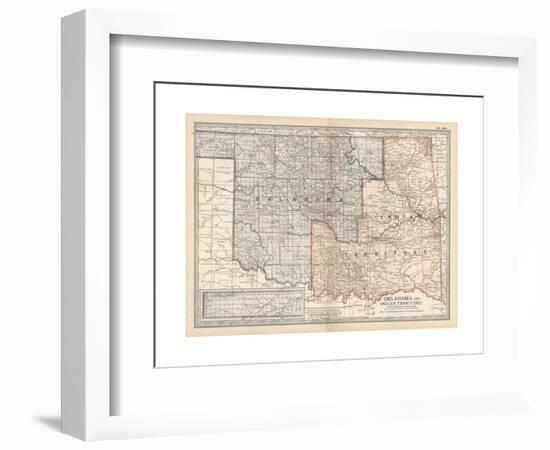 Map of Oklahoma and Indian Territory. United States-Encyclopaedia Britannica-Framed Giclee Print