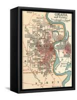 Map of Omaha and Vicinity-Encyclopaedia Britannica-Framed Stretched Canvas