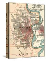 Map of Omaha and Vicinity-Encyclopaedia Britannica-Stretched Canvas