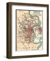 Map of Omaha and Vicinity-Encyclopaedia Britannica-Framed Art Print