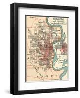 Map of Omaha and Vicinity-Encyclopaedia Britannica-Framed Art Print