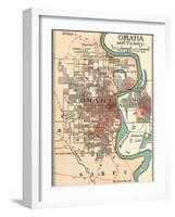 Map of Omaha and Vicinity-Encyclopaedia Britannica-Framed Art Print