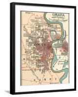Map of Omaha and Vicinity-Encyclopaedia Britannica-Framed Art Print