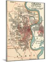 Map of Omaha and Vicinity-Encyclopaedia Britannica-Mounted Art Print