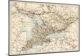 Map of Ontario, Canada, 1870s-null-Mounted Giclee Print