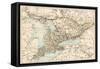 Map of Ontario, Canada, 1870s-null-Framed Stretched Canvas