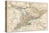 Map of Ontario, Canada, 1870s-null-Stretched Canvas