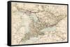 Map of Ontario, Canada, 1870s-null-Framed Stretched Canvas