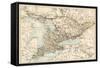 Map of Ontario, Canada, 1870s-null-Framed Stretched Canvas