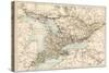 Map of Ontario, Canada, 1870s-null-Stretched Canvas