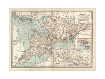 Map Of Ontario Canada Insets Of Toronto And Western Part Of Ontario Giclee Print Encyclopaedia Britannica Allposters Com