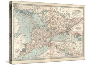Map of Ontario, Canada. Insets of Toronto and Western Part of Ontario-Encyclopaedia Britannica-Stretched Canvas