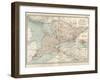 Map of Ontario, Canada. Insets of Toronto and Western Part of Ontario-Encyclopaedia Britannica-Framed Art Print