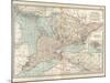 Map of Ontario, Canada. Insets of Toronto and Western Part of Ontario-Encyclopaedia Britannica-Mounted Art Print