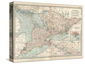 Map of Ontario, Canada. Insets of Toronto and Western Part of Ontario-Encyclopaedia Britannica-Stretched Canvas