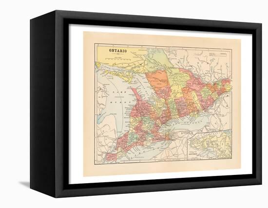 Map of Ontario-Wild Apple Portfolio-Framed Stretched Canvas