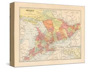 Map of Ontario-Wild Apple Portfolio-Stretched Canvas