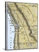 Map of Oregon Territory Showing Boundary of U.S. with English Canada under Dispute-null-Stretched Canvas