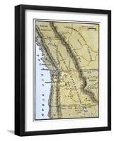 Map of Oregon Territory Showing Boundary of U.S. with English Canada under Dispute-null-Framed Giclee Print