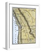 Map of Oregon Territory Showing Boundary of U.S. with English Canada under Dispute-null-Framed Giclee Print