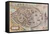 Map of Ostia, Ancient Rome, from Civitates Orbis Terrarum-null-Framed Stretched Canvas