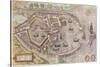 Map of Ostia, Ancient Rome, from Civitates Orbis Terrarum-null-Stretched Canvas
