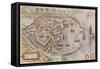 Map of Ostia, Ancient Rome, from Civitates Orbis Terrarum-null-Framed Stretched Canvas