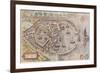 Map of Ostia, Ancient Rome, from Civitates Orbis Terrarum-null-Framed Giclee Print