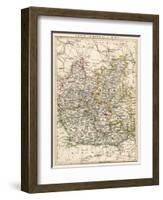 Map of Oxfordshire, Buckinghamshire, and Berkshire, England, 1870s-null-Framed Giclee Print