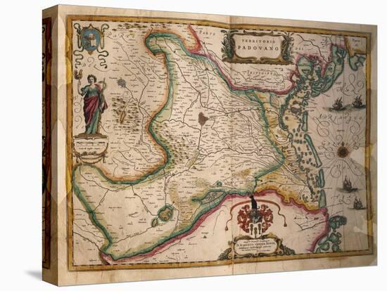 Map of Paduan Domain from Theatrum Civitatum Et Admirandorum Italiae-Joan Blaeu-Stretched Canvas