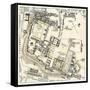 Map of Palatine Hill, City Center of Ancient Rome-null-Framed Stretched Canvas