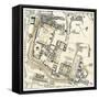 Map of Palatine Hill, City Center of Ancient Rome-null-Framed Stretched Canvas