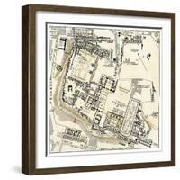Map of Palatine Hill, City Center of Ancient Rome-null-Framed Giclee Print