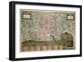 Map of Palermo, from Civitates Orbis Terrarum by Georg Braun-Joris Hoefnagel-Framed Giclee Print