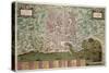 Map of Palermo, from Civitates Orbis Terrarum by Georg Braun-Joris Hoefnagel-Stretched Canvas