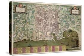 Map of Palermo, from Civitates Orbis Terrarum by Georg Braun-Joris Hoefnagel-Stretched Canvas