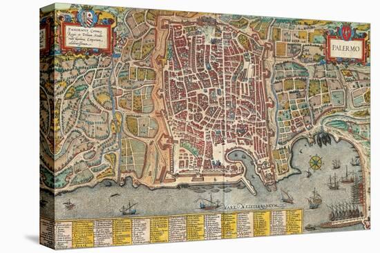 Map of Palermo from Civitates Orbis Terrarum-null-Stretched Canvas