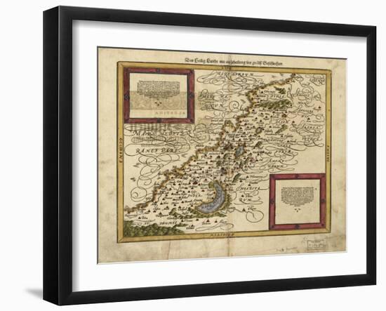 Map of Palestine, 1588-Science Source-Framed Giclee Print