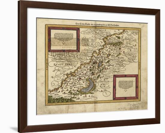 Map of Palestine, 1588-Science Source-Framed Giclee Print